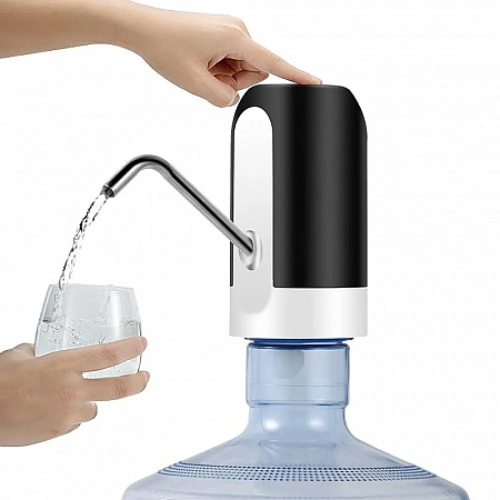 Помпа-диспенсер для воды на бутыль, автоматический ESSAN (KEBBI) PUMP W-19 на аккумуляторе, БЕЛЫЙ
