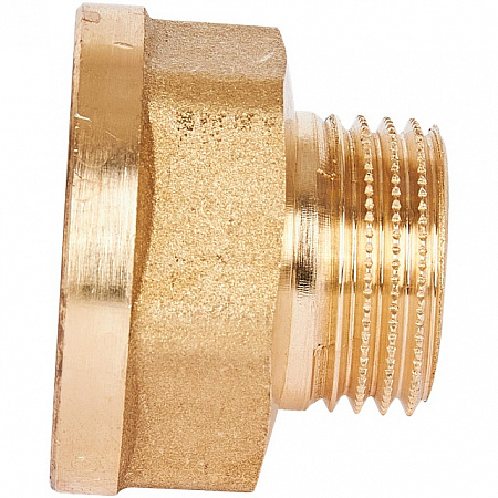 Переход под ключ резьбовой латунный STOUT без покрытия 3/4&quot;х1/2&quot; ВН