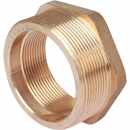 Футорка резьбовая латунная STOUT без покрытия 21/2&quot;x2&quot; ВН