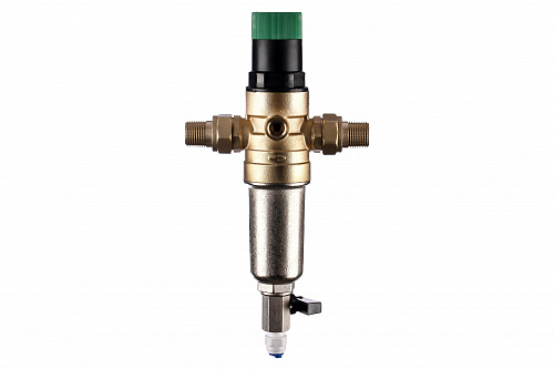 Фильтр промывной с редуктором ГЕЙЗЕР БАСТИОН Ø52,5 без покрытия 1/2&amp;quot; АМ-АМ, 90 мкм, латунная колба