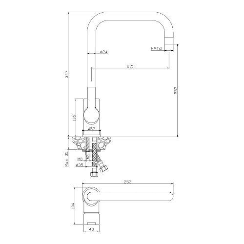 Смеситель для кухни OLIVE'S TENERIFE 24432TN хром, латунь, упак (10 шт.)
