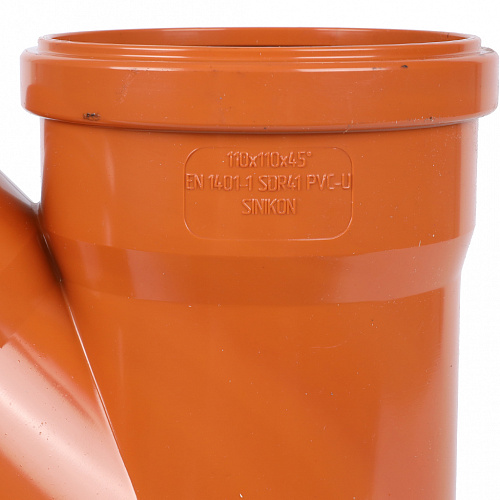 ПВХ Труба SINIKON Тройник D 110 x 110 x 45° для нар. канализации