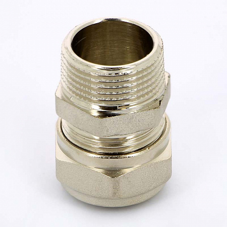 Муфта обжимная латунная UNI-FITT никель Ø20х3/4&quot; Н