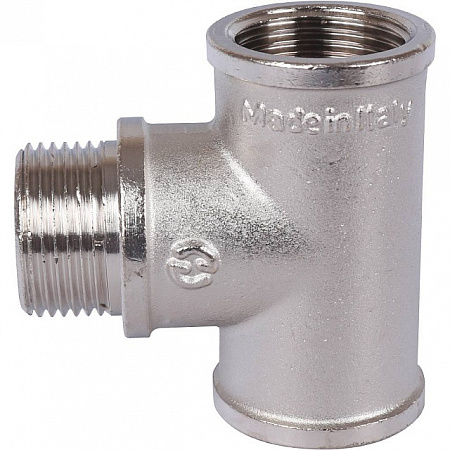 Тройник переходной резьбовой латунный STOUT никель 3/4&quot;x3/4&quot;x3/4&quot; ВНВ