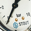 Манометр радиальный STOUT Ø63-1/4&amp;quot;, 10 бар, вертикальное подключение