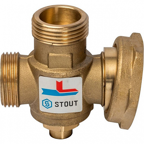 Клапан трехходовой термостатический смесительный STOUT 1&amp;quot; Н-11/2&amp;quot; В-1&amp;quot; Н (70°С)