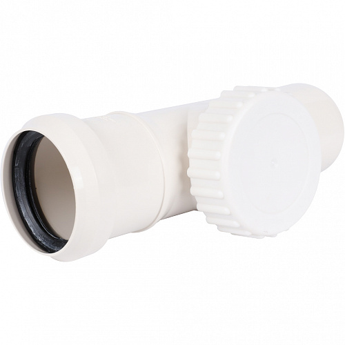 ПВХ Ревизия канализационная SINIKON КОМФОРТ ПЛЮС белая Ø50, с крышкой