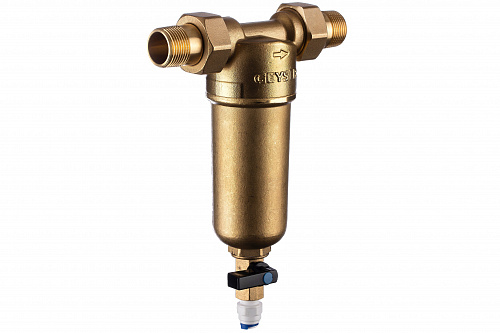 Фильтр промывной ГЕЙЗЕР БАСТИОН 121 Ø60 никель 3/4&amp;quot; АМ-АМ, 90 мкм, латунная колба