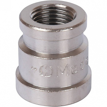Муфта переходная резьбовая латунная STOUT никель 3/8&quot;X1/4&quot; В