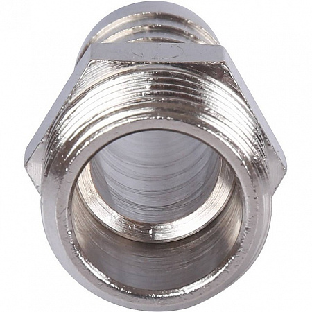 Штуцер резьбовой латунный STOUT никель 1/2&quot;x16мм Н