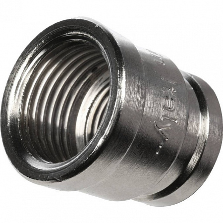 Муфта переходная резьбовая латунная STOUT никель 1/2&quot;X3/8&quot; В