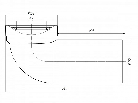 Труба фановая угловая для унитаза АНИПЛАСТ W9220 110х90° 23.5 см гладкая