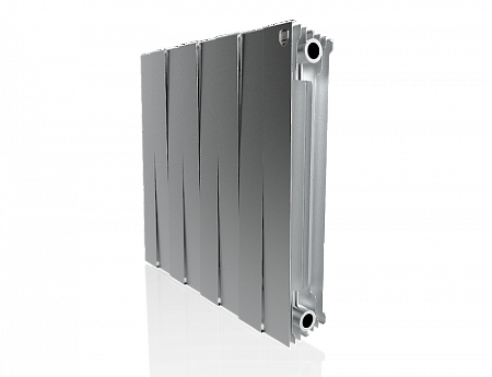 Радиатор биметаллический ROYAL THERMO PIANOFORTE SILVER SATIN NEW 500x8 секций, серый (НС-1176341)