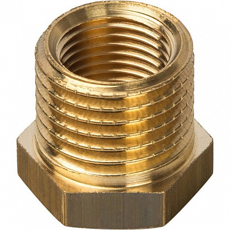 Футорка резьбовая латунная STOUT без покрытия 1/4&quot;x1/8&quot; ВН