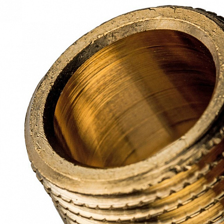 Ниппель переходной резьбовой латунный STOUT без покрытия 3/8&quot;x1/4&quot; Н