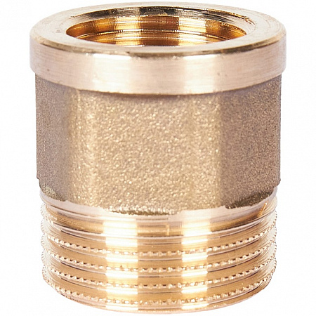 Переход под ключ резьбовой латунный STOUT без покрытия 1/2&quot;х3/4&quot; ВН