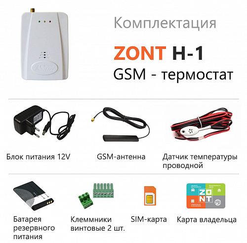 Термостат GSM на стену ZONT H-1 для газовых и электрических котлов