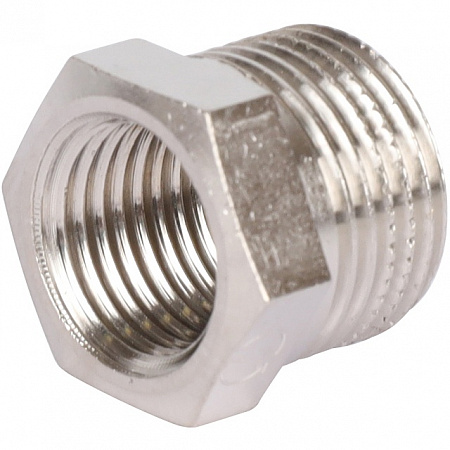 Футорка резьбовая латунная STOUT никель 3/8&quot;x1/4&quot; ВН