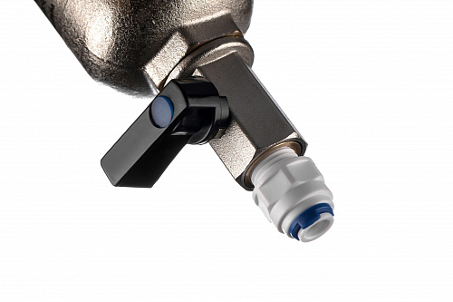 Фильтр промывной с манометром ГЕЙЗЕР БАСТИОН 122 Ø60 никель 3/4&amp;quot; АМ-АМ, 90 мкм, латунная колба