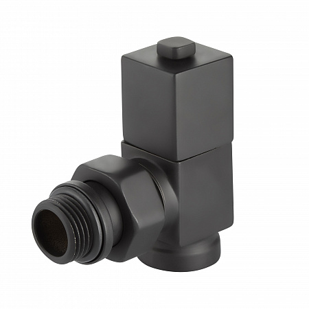 Набор дизайн-вентилей Royal Thermo CUBE, угловой (черный) 1/2&quot; (НС-1422578)