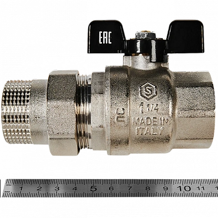 Кран шаровой с американкой STOUT бабочка 11/4&quot; полнопроходной
