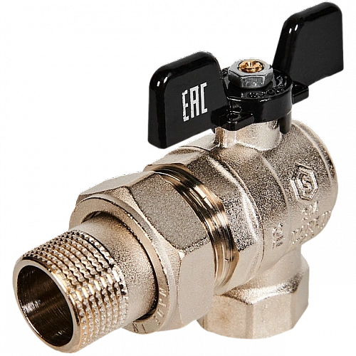 Кран шаровой с американкой угловой STOUT бабочка 3/4&amp;quot; ВР/НР