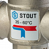 Клапан трехходовой термостатический смесительный STOUT для отопления и ГВС 1&amp;quot; Н (35-60°С KV 1.6)