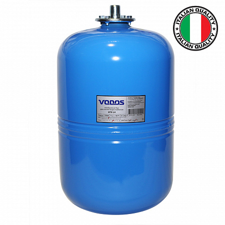 Гидроаккумулятор для воды VODOS WTR вертикальный 24 л,3/4&quot;,НР