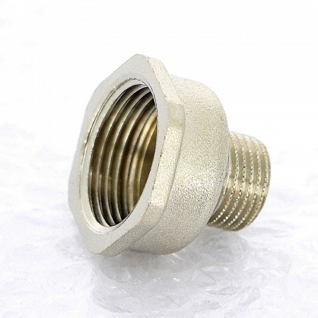 Переход под ключ резьбовой латунный UNI-FITT никель 1/2&quot;х1&quot;