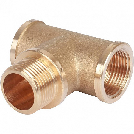 Тройник резьбовой латунный STOUT без покрытия 3/4&quot;x3/4&quot;x3/4&quot; ВНВ