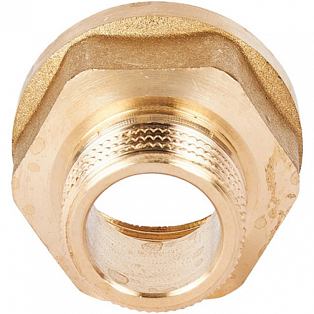Переход под ключ резьбовой латунный STOUT без покрытия 3/4&quot;х1/2&quot; ВН
