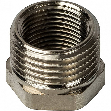 Футорка резьбовая латунная STOUT никель 1/2&quot;x3/8&quot; ВН