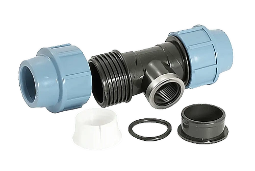 ПНД Тройник с резьбой компрессионный UNIPUMP пластиковый Ø32х3/4&amp;quot;х32 В