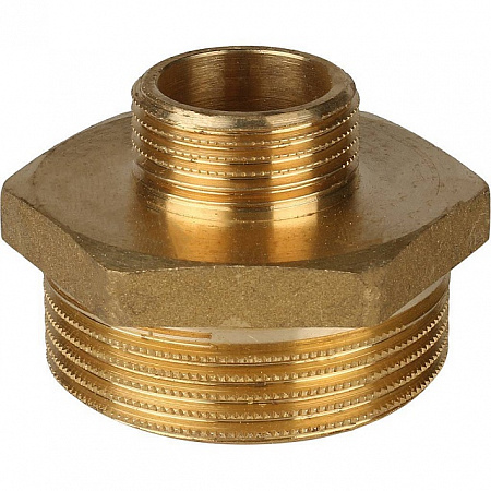 Ниппель переходной резьбовой латунный STOUT без покрытия 11/2&quot;x3/4&quot; Н