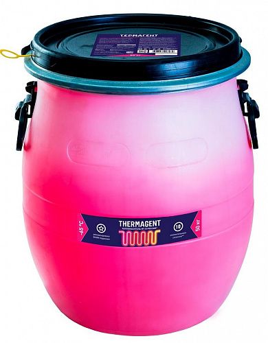 Теплоноситель для отопления THERMAGENT (розовый) этиленгликоль -65°С, 45 кг (77628)