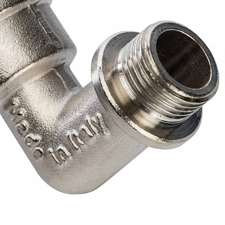 Угол с упором резьбовой латунный STOUT никель 3/8&quot; ВН