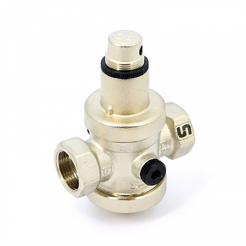 Редуктор давления UNI-FITT 3/4&amp;quot; В 0,5-6 бар PN25 с отверстием под аксиальный манометр 1/4&amp;quot; никел.