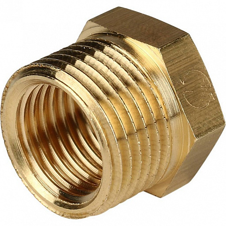 Футорка резьбовая латунная STOUT без покрытия 3/8&quot;x1/4&quot; ВН