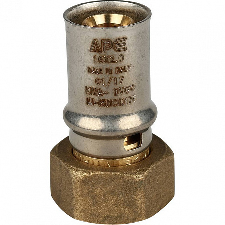 МП Муфта с накидной гайкой пресс для металлопласта STOUT Ø16х1/2&quot;