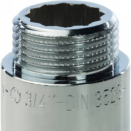 Удлинитель резьбовой латунный STOUT хром 3/4&quot;x30мм ВН