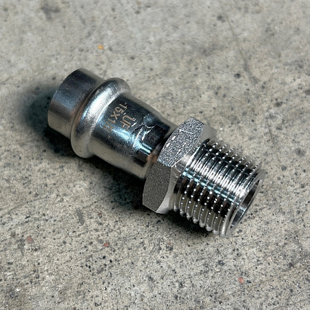 НП Муфта резьбовая пресс из нержавейки UNI-FITT фитинг Ø15x1/2&quot; Н