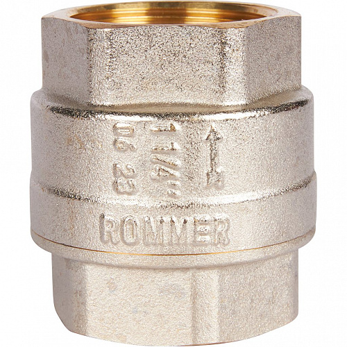 Обратный клапан пружинный муфтовый с металлическим седлом 11/4&amp;quot;  ROMMER