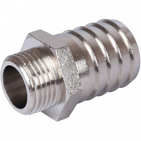 Штуцер резьбовой латунный STOUT никель 1/2&quot;x25мм Н