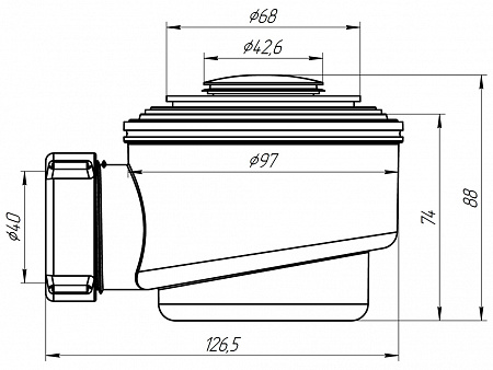 Сифон для душевого поддона АНИПЛАСТ E410CL 11/2&quot;x50/60 &quot;клик-клак&quot; хром