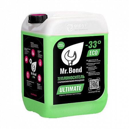 Теплоноситель для отопления Mr.BOND ULTIMATE ECO (зеленый) пропиленгликоль -33°С, 10 кг