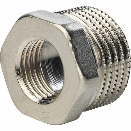 Футорка резьбовая латунная STOUT никель 1/2&quot;x1/4&quot; ВН
