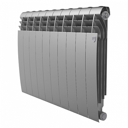 Радиатор биметаллический ROYAL THERMO BILINER SILVER SATIN 500x10 секций, серый (НС-1176315)