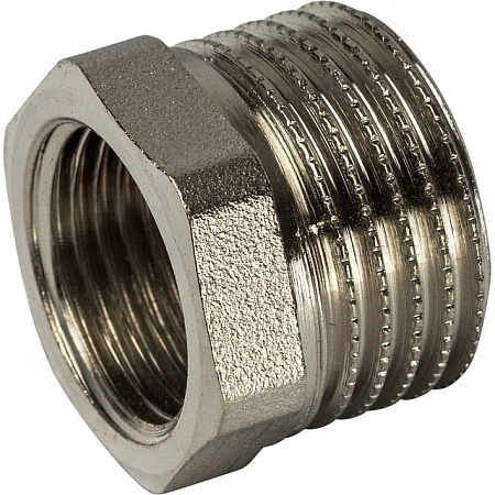 Футорка резьбовая латунная STOUT никель 1/2&quot;x3/8&quot; ВН