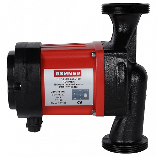Насос циркуляционный ROMMER ERTI 32/60-180 с гайками и теплоизоляцией
