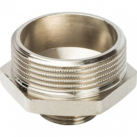 Ниппель переходной резьбовой латунный STOUT никель 11/2&quot;x3/4&quot; Н